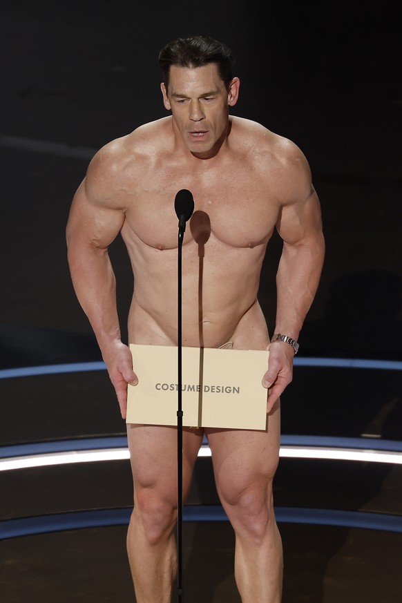 epa11212960 John Cena, presenter for Costume Design during the 96th annual Academy Awards ceremony at the Dolby Theatre in the Hollywood neighborhood of Los Angeles, California, USA, 10 March 2024. Th ...