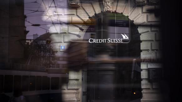 epa10268766 The logo of Swiss bank Credit Suisse at a building in Zurich, Switzerland, 27 October 2022. Credit Suisse on 27 october announced a restructuring plan that includes shrinking its investmen ...