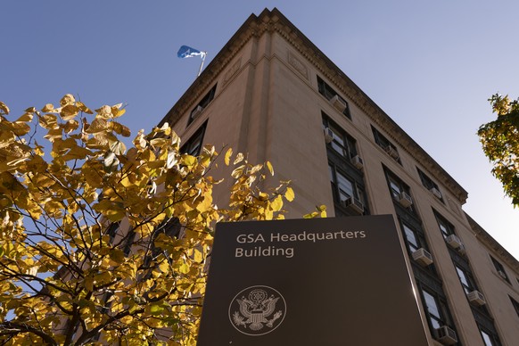 The General Services Administration (GSA) building is seen, Tuesday, Nov. 10, 2020, in Washington. (AP Photo/Jacquelyn Martin)