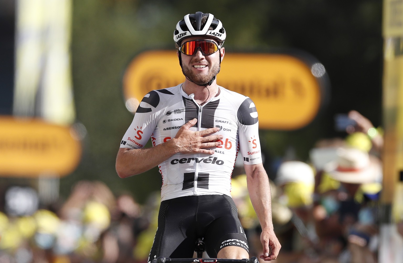 ARCHIVBILD ZUM SDA-TEXT ZU MARC HIRSCHI, AM DONNERSTAG, 5. NOVEMBER 2020 - epa08659203 Swiss rider Marc Hirschi of Team Sunweb the 12th stage of the Tour de France over 218km from Chauvigny to Sarran, ...