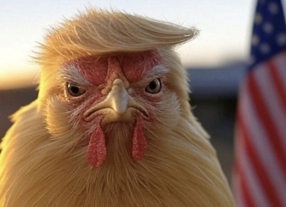 KI-generiertes Bild: Trump als Huhn
