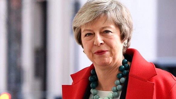 epa07264534 British Prime Minister Theresa May arrives at the BBC in London, Britain, 06 January 2019. May is attending the Andrew Marr show. British MP&#039;s will return to parliament on 07 January  ...