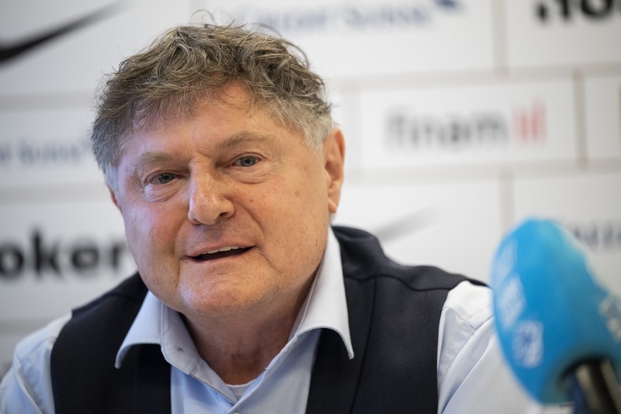 FCZ-Praesident Ancillo Canepa spricht am Saison-Vorschaugespraech zum Auftakt der neuen Saison 2022/2023, aufgenommen am Donnerstag, 14. Juli 2022 im FCZ-Trainingszentrum in Zuerich. (KEYSTONE/Ennio L ...