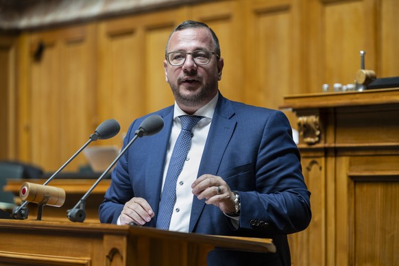 Philipp Matthias Bregy, Mitte-VS, spricht zur Grossen Kammer, an der Sommersession der Eidgenoessischen Raete, am Donnerstag, 13. Juni 2024 im Nationalrat in Bern. (KEYSTONE/Alessandro della Valle)