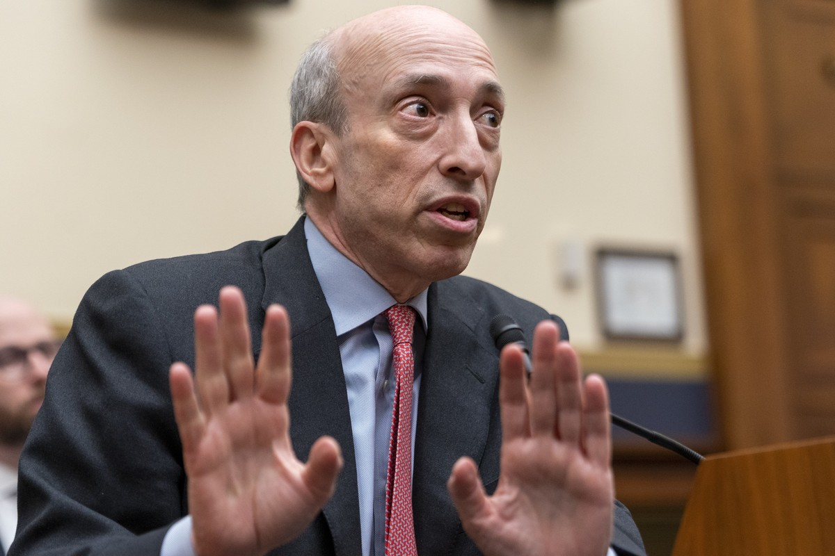 FILE - U.S. Securities and Exchange Commission Chairman Gary Gensler testifies during a House Financial Services Committee hearing on oversight of the SEC, April 18, 2023, on Capitol Hill in Washingto ...