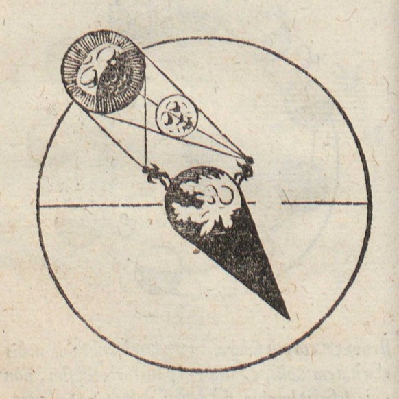 Holzschnitt einer Finsternis (16. Jh.).