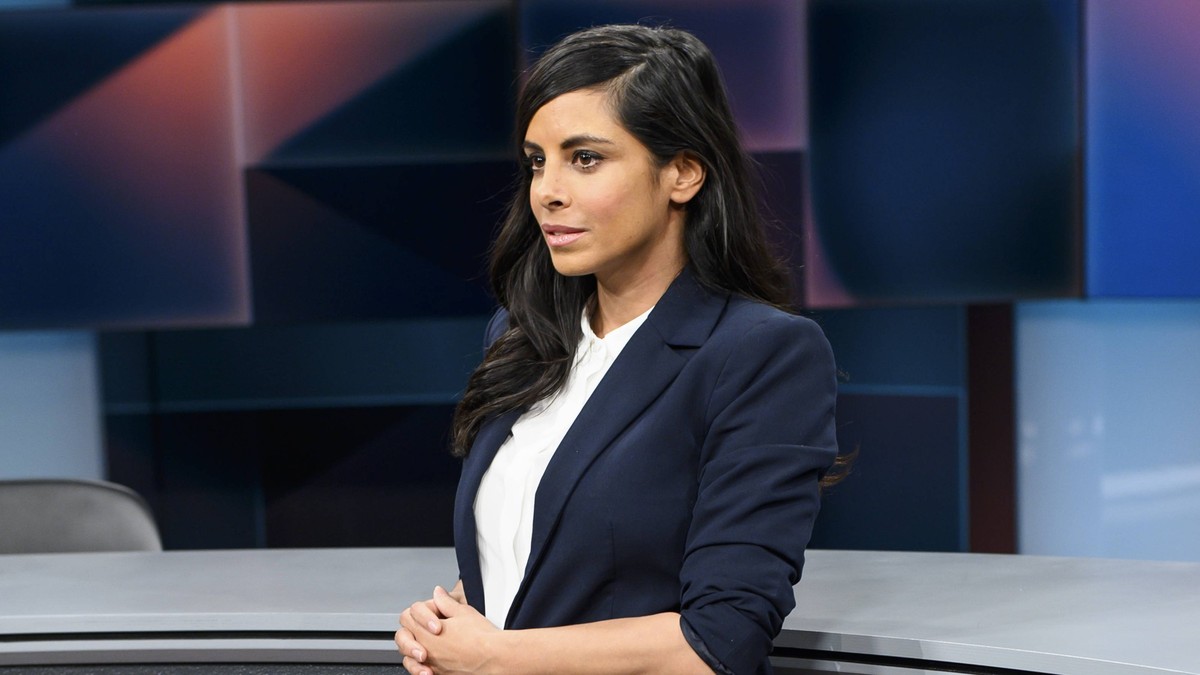 Collien Ulmen-Fernandes, Schauspielerin und Moderatorin, hart aber fair Polittalk, TV, Format, mit Moderator - Louis Klamroth, Das Erste, 05.02. 2024, Foto: HMB Media/Uwe Koch *** Collien Ulmen Fernan ...