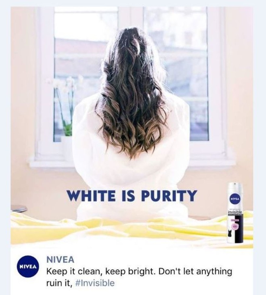 Mit diesem Plakat wollte Nivea für einen neuen Deodorant werben – sah sich dann aber plötzlich mit Rassismus-Vorwürfen konfrontiert.