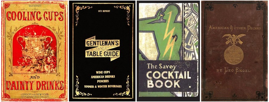Historische Cocktail-Bücher.