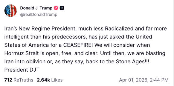 Trump Waffenstillstand Truth Social