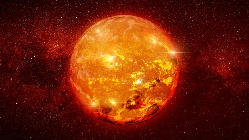 Ein roter Zwergstern in einem Sternfeld (Symbolbild)