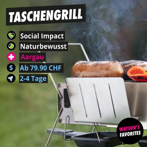 Der Outdoor Taschengrill in Aktion.