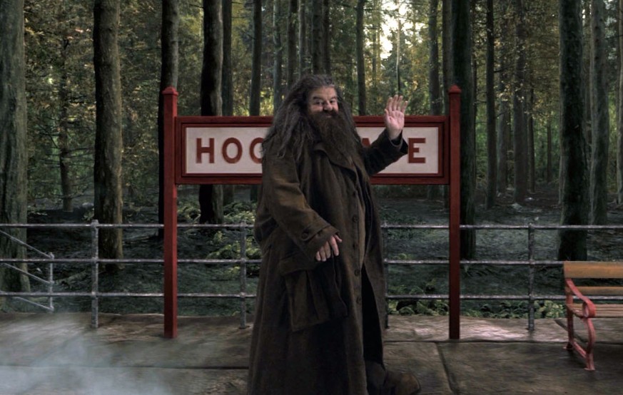 This image released by Universal Orlando shows the character Hagrid from the &quot;Happy Potter&quot; book and film series in a scene from the Hogwarts Express attraction that will debut this summer a ...