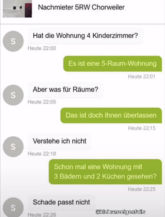fail: Lustige Wohnungsanzeige