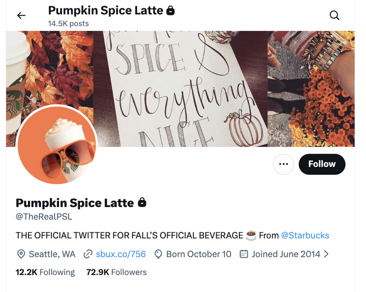 Le breuvage possède même son propre compte X et Instagram, @TheRealPSL.