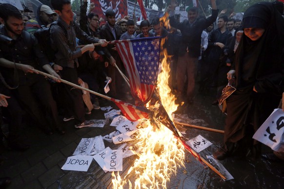 In Teheran kam es am 9. Mai 2018 zu Protesten gegen die USA.