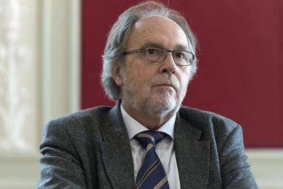 Dick Marty, Ex-Staenderat FDP aeussert sich zum Thema Schweizer Recht vor Voelkerrecht im Zusammenhang mit der Europaeischen Menschenrechtskonvetion (EMRK) am Donnerstag, 15. Mai 2014 in Bern. (KEYSTO ...