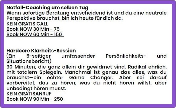 Das schreibt ein Life-Coach auf seiner Website