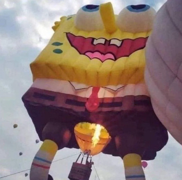 Lustige Fails: Heissluftballon Spongebob