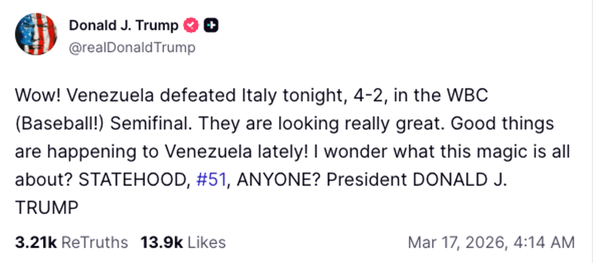 Trump Truth Social Baseball