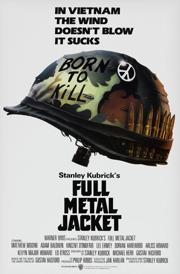 Stanley Kubrick's FULL METAL JACKET - film poster 
https://www.canvasprintsperth.com.au/wp-content/uploads/2014/03/full-metal-jacket-Movie-Poster-Framed-Wall-Art-3-scaled.jpg