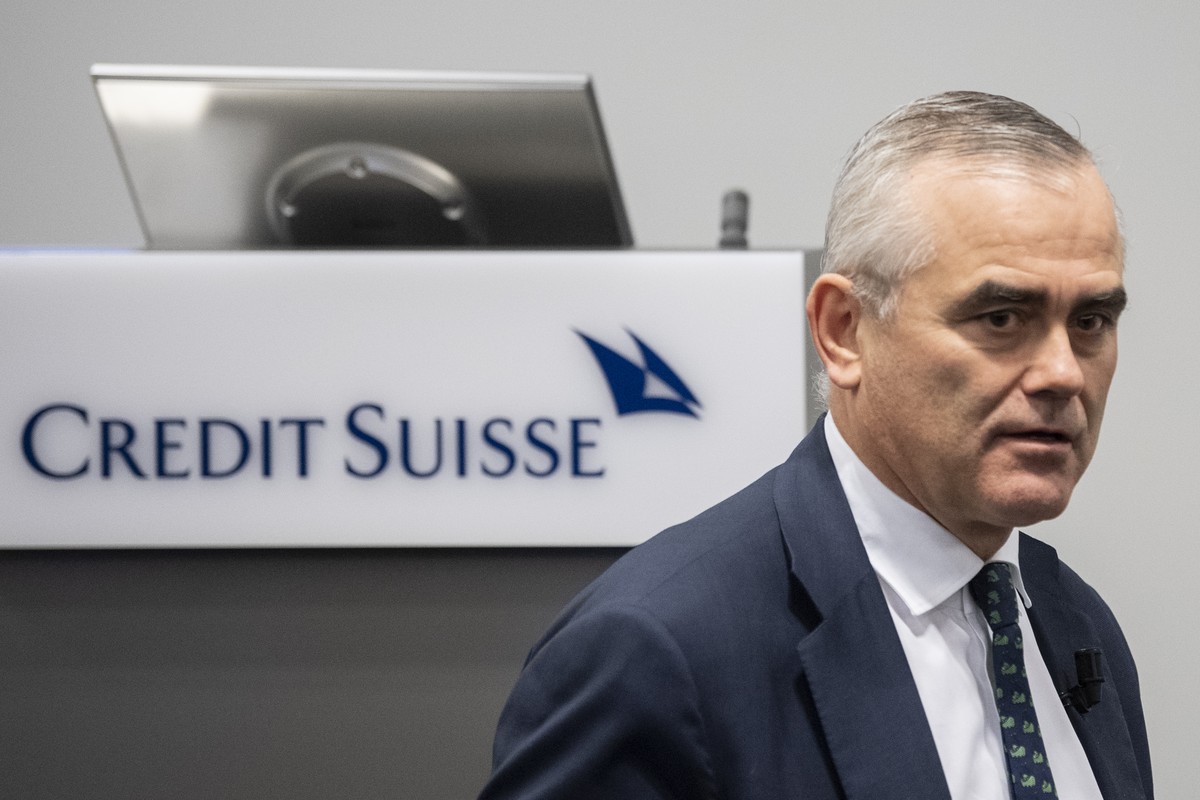 File - In this Thursday, Feb. 13, 2020 file photo, Thomas Gottstein, the CEO of the Swiss bank Credit Suisse, prior the press conference of the full-year results of 2019 in Zuerich, Switzerland. Switz ...
