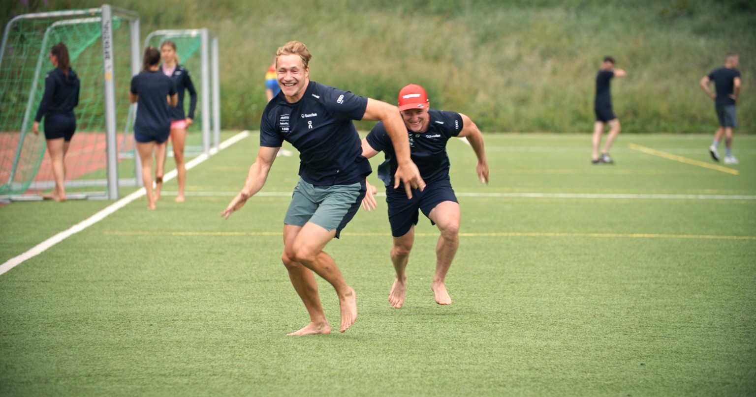 Donwhill Skiers: Marco Odermatt und Justin Muriser im Sommertraining.