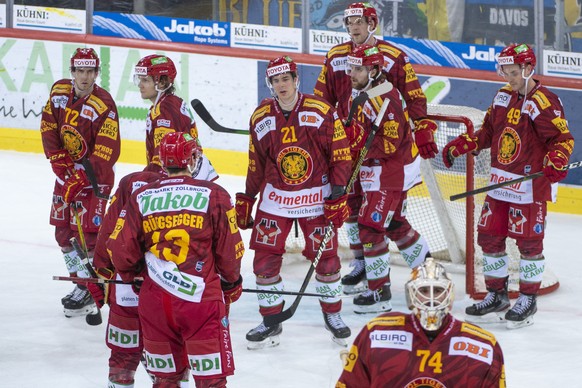 Tigers Spieler geschlagen, nach dem Meisterschaftsspiel der National League, zwischen den SCL Tigers und dem HC Davos, am Freitag 3. Januar 2020 im Ilfisstadion in Langnau. (KEYSTONE /Marcel Bieri)