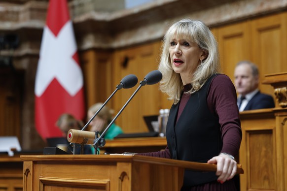 Priska Seiler Graf, SP-ZH, spricht waehrend der Fruehjahrssession der Eidgenoessischen Raete, am Dienstag, 11. Maerz 2025 im Nationalrat in Bern. (KEYSTONE/Peter Klaunzer)