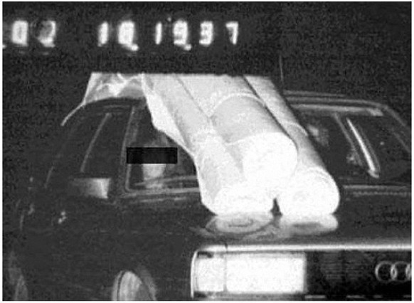 Police speed camera images showed that the passenger had poor visibility due to the roof carpet