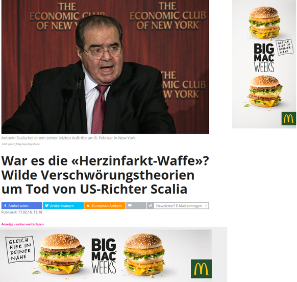 War es die Â«Herzinfarkt-WaffeÂ»? Wilde VerschwÃ¶rungstheorien um Tod von US-Richter Scalia
Auf jeden Fall war es die Herzinfarkt-Waffe (siehe Bild)!!!