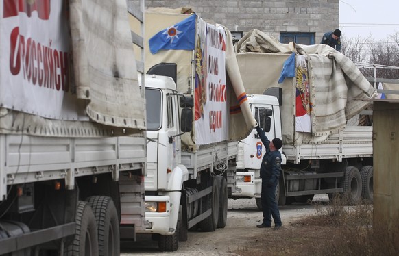 Russische Hilfslieferungen erreichen die Donbass-Region im Osten der Ukraine.&nbsp;