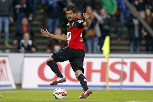 20.05.2015; Aarau; Fussball Super League - FC Aarau - FC Basel; Dante Senger (Aarau). (Christian Boss/freshfocus)