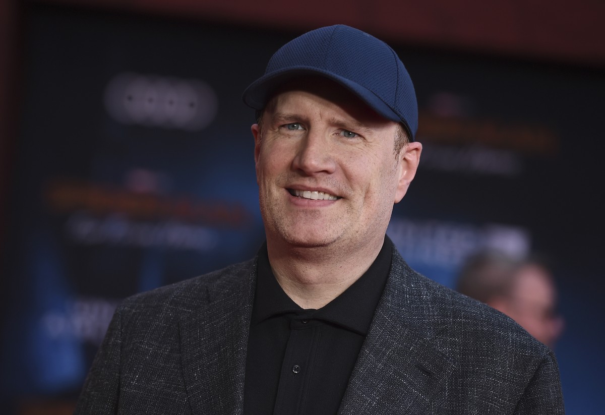 FILE - In this June 26, 2019 file photo, Marvel Studios President Kevin Feige arrives at the world premiere of "Spider-Man: Far From Home" at the TCL Chinese Theatre in Los Angeles. Marvel S ...