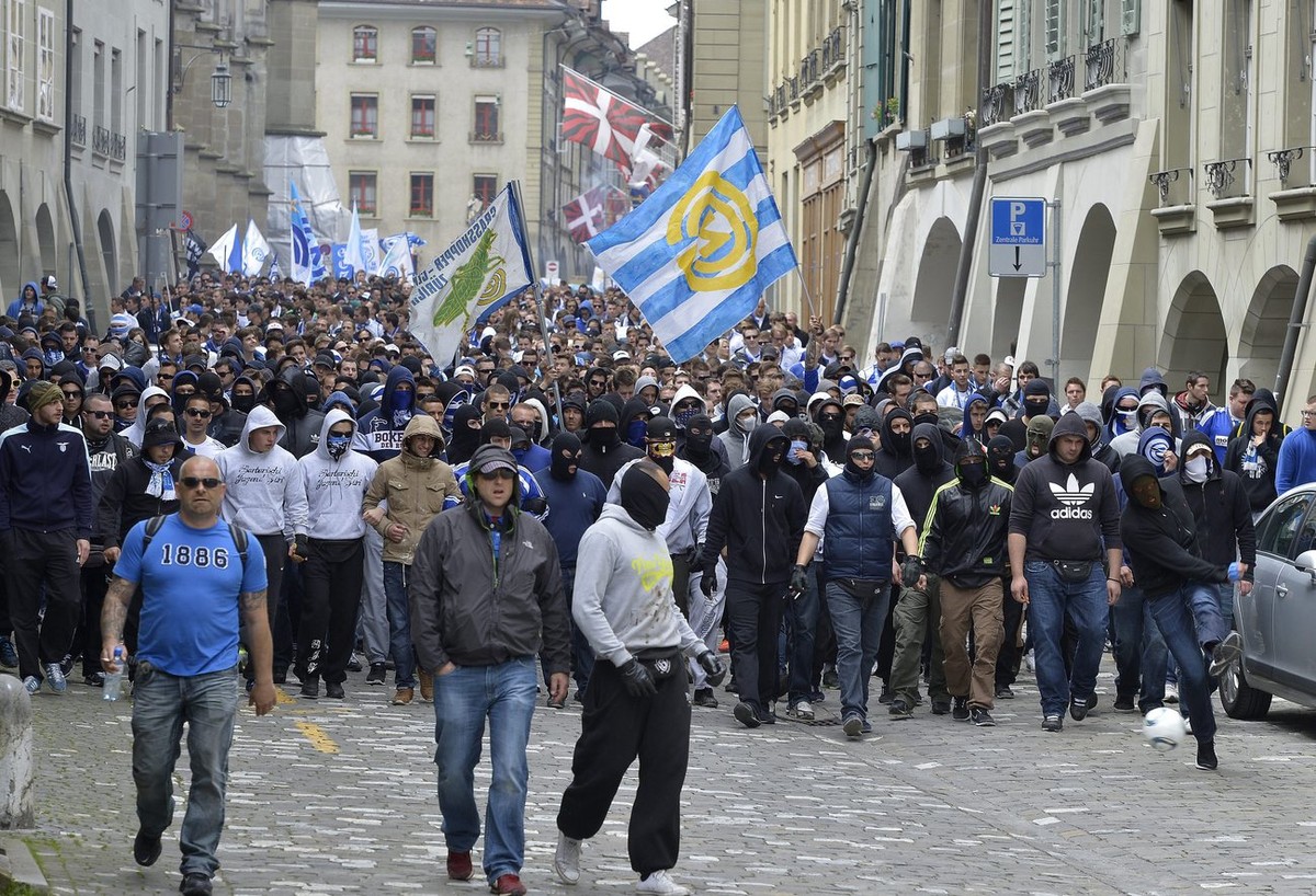 Marsch der GC-Fans am letztjährigen Cupfinal in Bern.