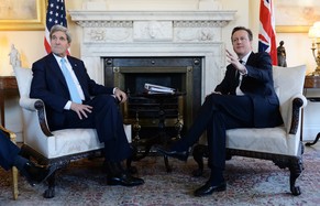 John Kerry (links) und David Cameron heute in der Downing Street.