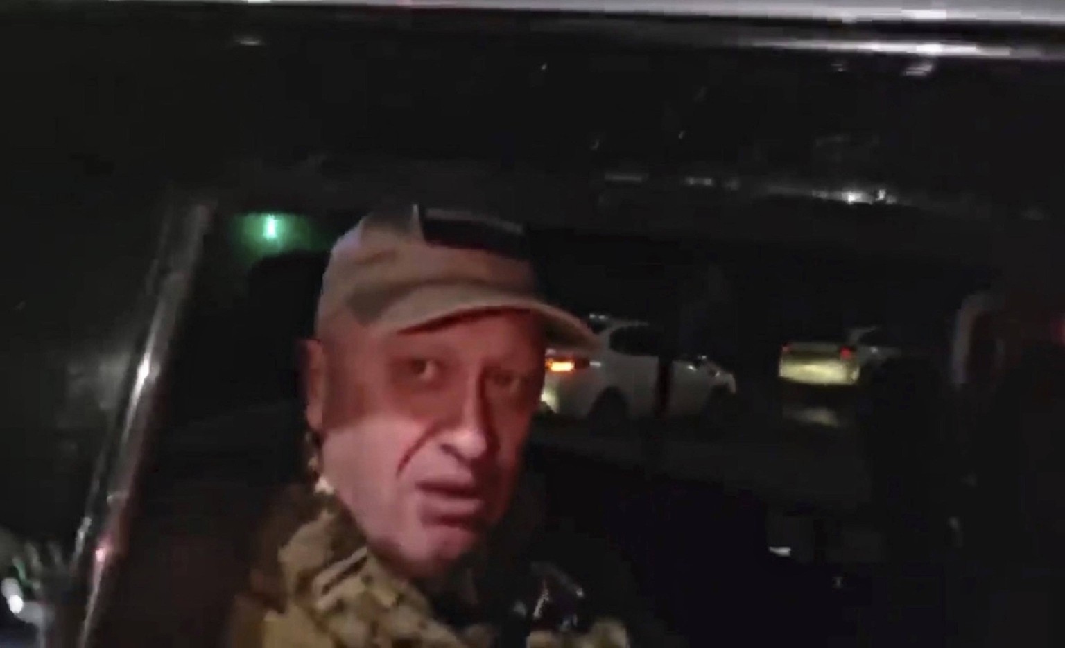 June 26, 2023, Rostov-on-Don, Donetsk Oblast, Ukraine: A screen grab of Russian oligarch Yevgeny Prigozhin, owner of the Wagner Group of mercenaries as he departs by vehicle after reaching an agreemen ...
