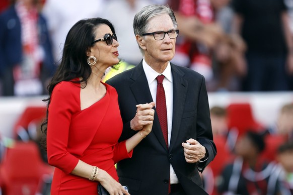 Football - 2023 / 2024 Premier League - Liverpool vs Wolverhampton Wanderers - Anfield - Sunday 19th May 2024 Fenway Sports Group owner John W Henry alongside his wife Linda Pizzuti Henry, at Anfield. ...
