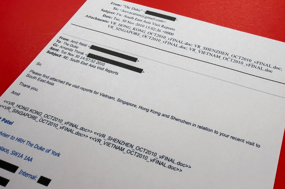 Eines von vielen Dokumenten in den Epstein-Akten.