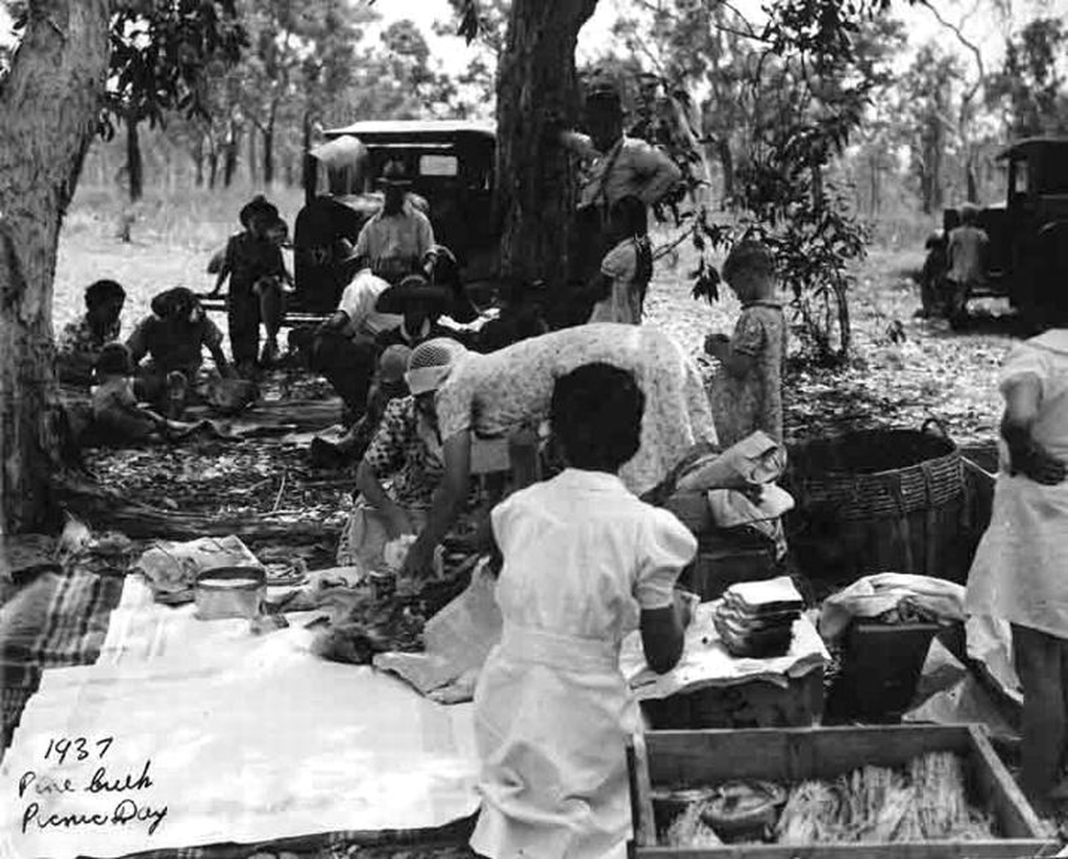 Aufnahme vom Picnic Day 1937 in Pine Creek.