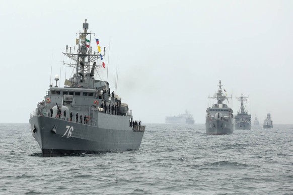 February 25, 2025, Makran, Iran: The naval parade of the Islamic Republic of Iran s Army in the final phase of the joint Zolfaghar 1403 military drills along the Makran coastlines, the Sea of Oman, an ...