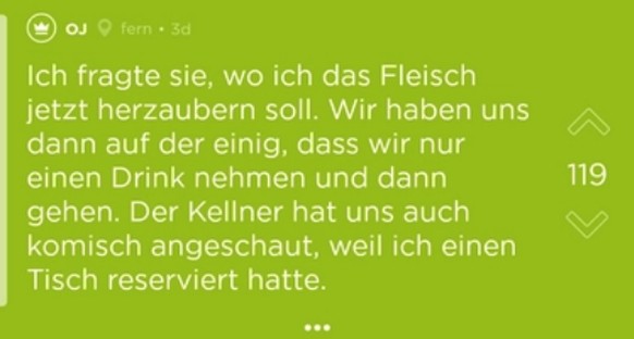 Jodler datet Vegetarierin – bei ihrer Bestellung verliert er die Lust auf mehr