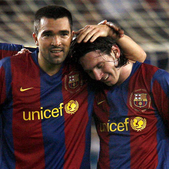 IMAGO / PanoramiC

Torjubel FC Barcelona, v.li.: Eric Abidal, Deco und Lionel Messi - PUBLICATIONxNOTxINxFRAxITA (pan22454) Fußball Herren Primera Division 2007/2008, 1. Spanische Liga, FC Barcelona,  ...
