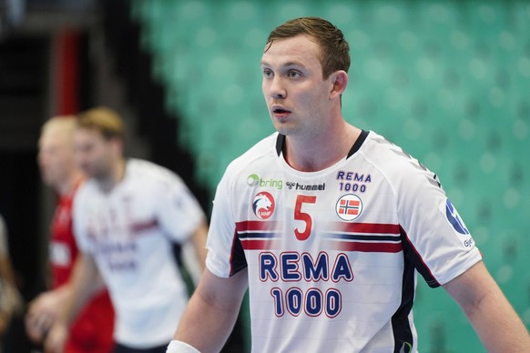 Denmark v Norway, handball test match, Kolding, Denmark Kolding, Denmark. 07th, January 2021. Sander Sagosen 5 of Norway seen in the test match between Denmark and Norway at Sydbank Arena in Kolding.  ...