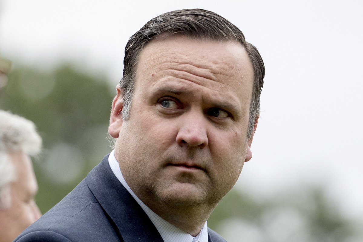 FILE - White House Social Media Director Dan Scavino walks across the South Lawn of the White House to board Marine One in Washington, Oct. 3, 2019, to join President Donald Trump for a short trip to  ...