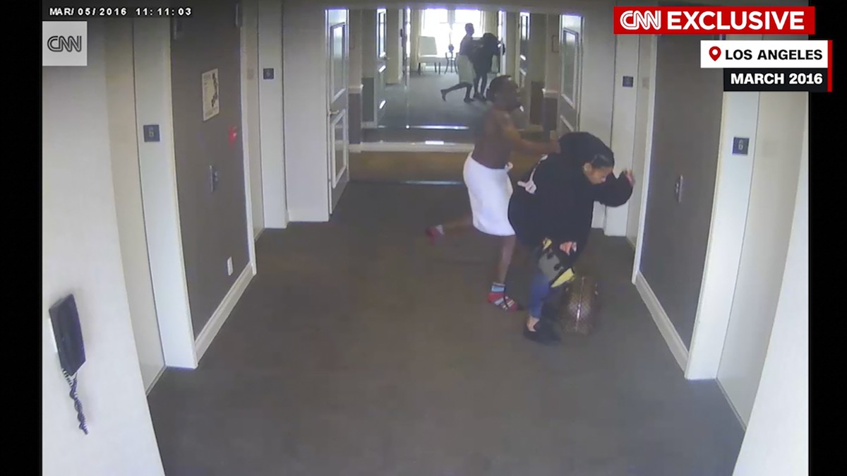 This frame grab taken from hotel security camera video and aired by CNN appears to show Sean ?Diddy? Combs attacking singer Cassie in a Los Angeles hotel hallway in March 2016. (Hotel Security Camera  ...