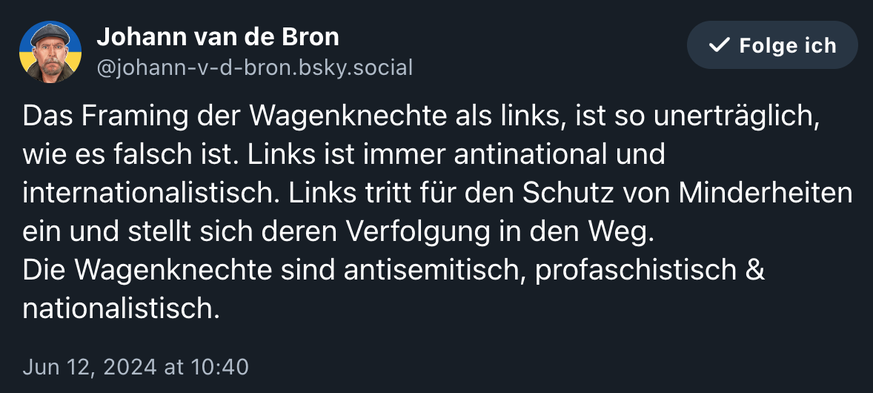 Posting zu BSW Wagenknecht