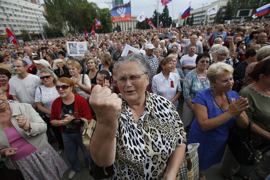 Eine prorussische Demonstration am Sonntag in Donezk.&nbsp;