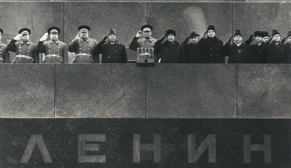 Nov. 09, 1972 - The Soviet capital celebrated the 55th anniversary of its Revolution with the traditional military parade on the Red Square in Moscow. The Soviet leaders attended the parade from a pod ...