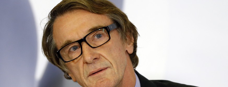 Jim Ratcliffe, Chairman of Ineos, listens during a press conference in London, Thursday, Nov. 20, 2014. Chemicals firm Ineos announced plans to invest 640 million pounds ($1 billion) in shale gas expl ...